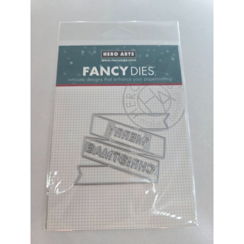 Hero Arts DI660 Merry Christmas Banner Fancy Die Holiday Christmas NEW